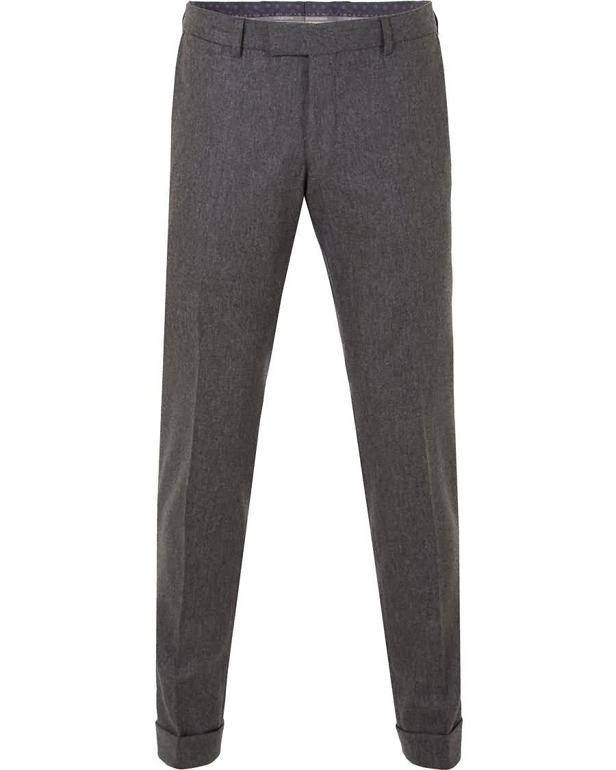 oscar jacobson dean turn up flannel trousers dark grey Stil Butikken g7hf9